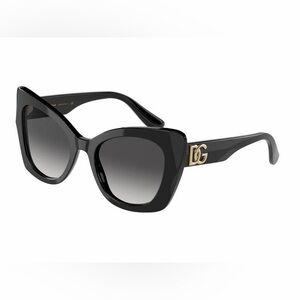 DOLCE & GABBANA Women’s Black Cat-Eye Sunglasses Sunglasses DG4405